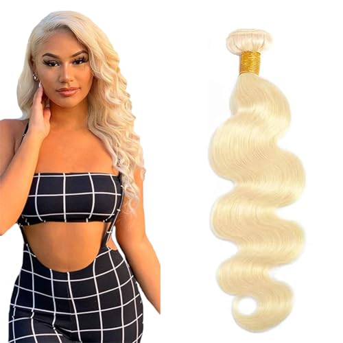 Zeslaerr #613 Blonde Color Echthaar Perücke Bundles Human Hair Extensions 8A Grade Unprocessed Brazilian Virgin Menschliches Haar Body Wave Bundles No Weft Knotless For Women 16 Zoll von Zeslaerr