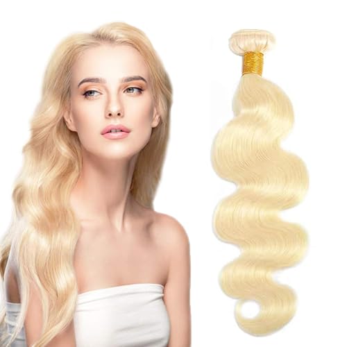 Zeslaerr #613 Blonde Color Echthaar Perücke Bundles Human Hair Extensions 8A Grade Unprocessed Brazilian Virgin Menschliches Haar Body Wave Bundles No Weft Knotless For Women 18 Inch von Zeslaerr