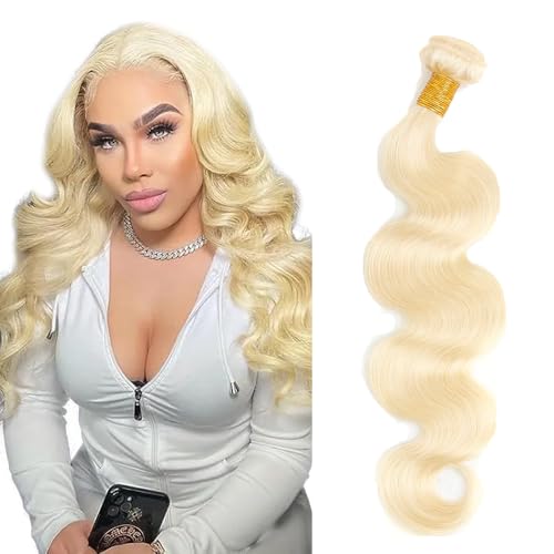 Zeslaerr #613 Blonde Color Echthaar Perücke Bundles Human Hair Extensions 8A Grade Unprocessed Brazilian Virgin Menschliches Haar Body Wave Bundles No Weft Knotless For Women 20 Zoll von Zeslaerr