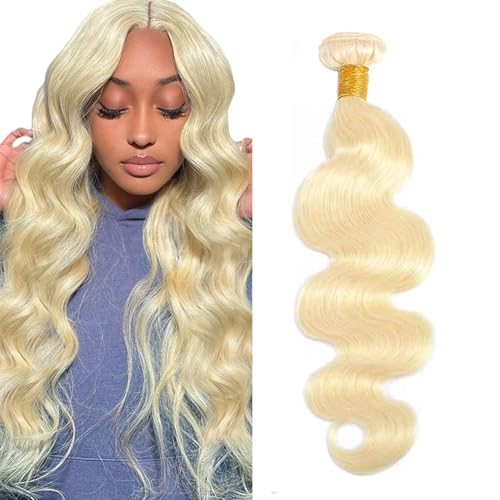 Zeslaerr #613 Blonde Color Echthaar Perücke Bundles Human Hair Extensions 8A Grade Unprocessed Brazilian Virgin Menschliches Haar Body Wave Bundles No Weft Knotless For Women 24 Zoll von Zeslaerr