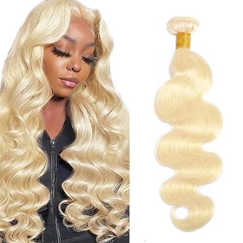 Zeslaerr #613 Blonde Color Echthaar Perücke Bundles Human Hair Extensions 8A Grade Unprocessed Brazilian Virgin Menschliches Haar Body Wave Bundles No Weft Knotless For Women 26 Inch von Zeslaerr