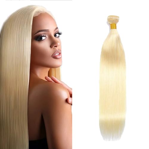 Zeslaerr #613 Blonde Color Echthaar Perücke Bundles Human Hair Extensions 8A Grade Unprocessed Brazilian Virgin Menschliches Haar Straight Bundles No Weft Knotless For Women 14 Inch von Zeslaerr
