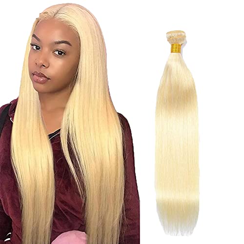 Zeslaerr #613 Blonde Color Echthaar Perücke Bundles Human Hair Extensions 8A Grade Unprocessed Brazilian Virgin Menschliches Haar Straight Bundles No Weft Knotless For Women 22 Inch von Zeslaerr