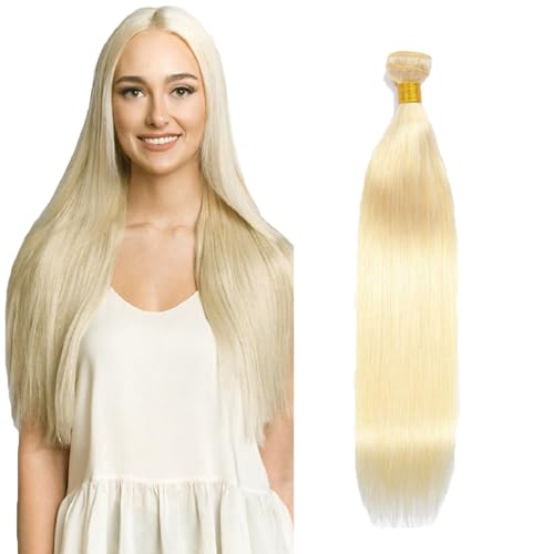 Zeslaerr #613 Blonde Color Echthaar Perücke Bundles Human Hair Extensions 8A Grade Unprocessed Brazilian Virgin Menschliches Haar Straight Bundles No Weft Knotless For Women 26 Inch von Zeslaerr