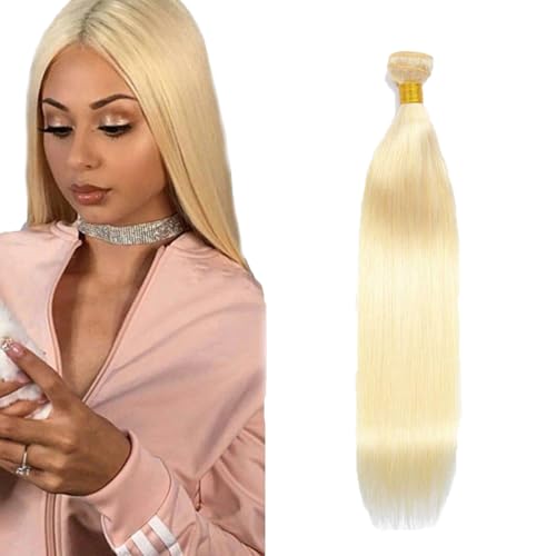 Zeslaerr Echthaar Perücke Bundles Human Hair Extensions #613 Blonde Color 8A Grade Unprocessed Brazilian Virgin Menschliches Haar Straight Bundles No Weft Knotless For Women 12 Zoll von Zeslaerr