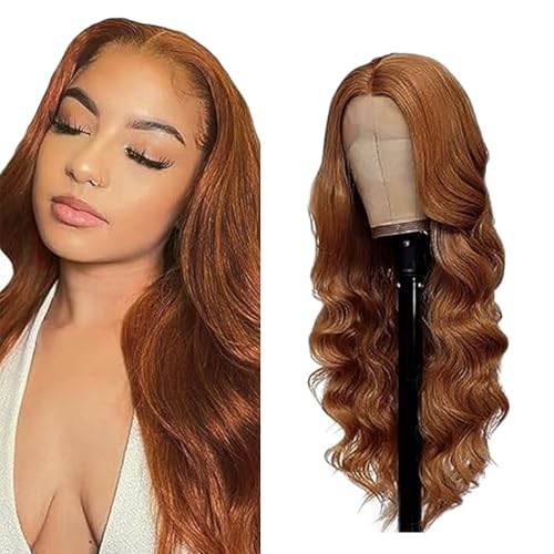 Zeslaerr Body Wave Human Hair Wig 13X1 Hd Frontal Lace Wig Echthaar PerüCke 150% Density Unprocessed Brazilian Virgin Hair #30 Light Brown No Tangle No Smell For Women 20 Inch von Zeslaerr
