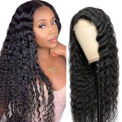 Zeslaerr Deep Wave Human Hair Wig 5x5 Hd Frontal Lace Wig Echthaar PerüCke 150% Density Unprocessed Brazilian Virgin Hair #1B Natural Black No Tangle No Smell For Women 30 Zoll Zeslaerr Deep Wave Human Hair Wig 5x5 Hd Frontal Lace Wig Echthaar PerüCke 150% Density Unprocessed Brazilian Virgin Hair #1B Natural Black No Tangle No Smell For Women 30 Zoll von Zeslaerr