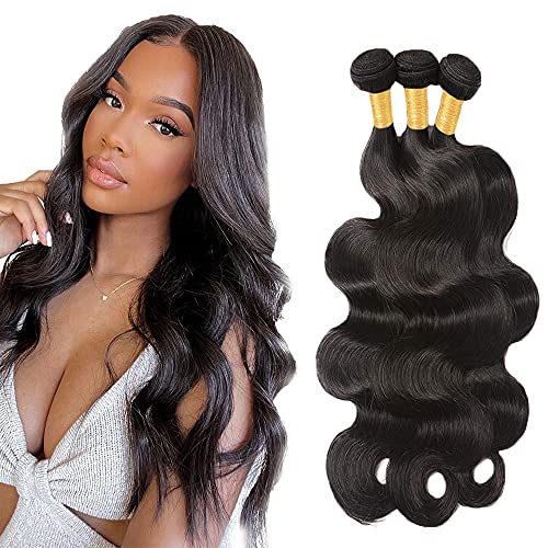 Zeslaerr Echthaar Perücke Bundles Human Hair Extensions 1B Natural Black Color 8A Grade Unprocessed Brazilian Virgin Menschliches Haar Body Wave Bundles No Weft Knotless For Women 14 16 18 Inch Zeslaerr Echthaar Perücke Bundles Human Hair Extensions 1B Natural Black Color 8A Grade Unprocessed Brazilian Virgin Menschliches Haar Body Wave Bundles No Weft Knotless For Women 14 16 18 Inch von Zeslaerr