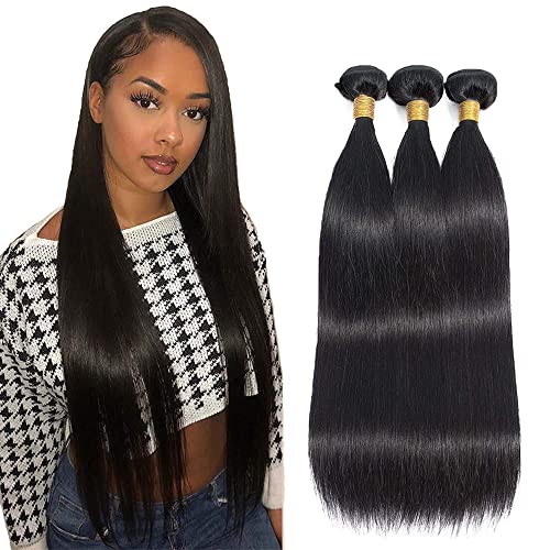 Zeslaerr Echthaar Perücke Bundles Human Hair Extensions 1B Natural Black Color 8A Grade Unprocessed Brazilian Virgin Menschliches Haar Straight Bundles No Weft Knotless For Women 18 20 22 Inch Zeslaerr Echthaar Perücke Bundles Human Hair Extensions 1B Natural Black Color 8A Grade Unprocessed Brazilian Virgin Menschliches Haar Straight Bundles No Weft Knotless For Women 18 20 22 Inch von Zeslaerr