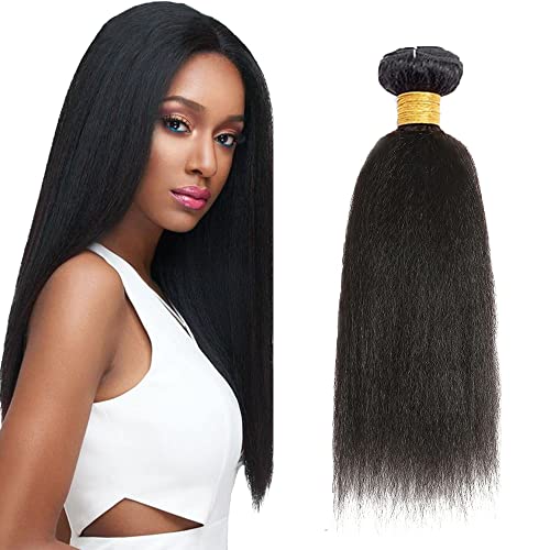 Zeslaerr Echthaar Perücke Bundles Human Hair Extensions 1B Natural Black Color 8A Grade Unprocessed Brazilian Virgin Menschliches Haar Yaki Straight Bundles No Weft Knotless For Women 18 Zoll von Zeslaerr