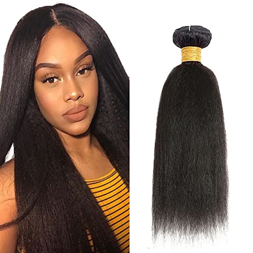 Zeslaerr Echthaar Perücke Bundles Human Hair Extensions 1B Natural Black Color 8A Grade Unprocessed Brazilian Virgin Menschliches Haar Yaki Straight Bundles No Weft Knotless For Women 26 Zoll von Zeslaerr