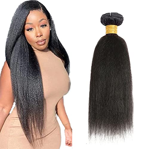 Zeslaerr Echthaar Perücke Bundles Human Hair Extensions 1B Natural Black Color 8A Grade Unprocessed Brazilian Virgin Menschliches Haar Yaki Straight Bundles No Weft Knotless For Women 34 Zoll von Zeslaerr