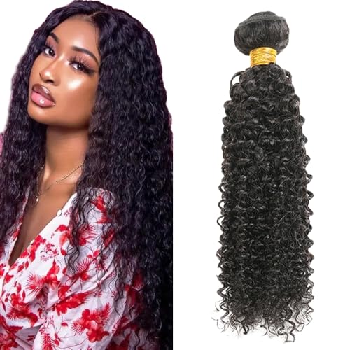 Zeslaerr Echthaar Perücke Bundles Human Hair Extensions 1B Natural Black Color kinky Curly Bundles No Weft Knotless For Women 22 Zoll von Zeslaerr