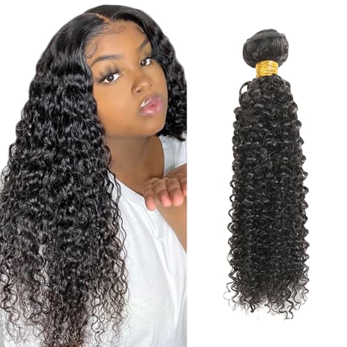 Zeslaerr Echthaar Perücke Bundles Human Hair Extensions 1B Natural Black Color 8A Grade Unprocessed Brazilian Virgin Menschliches Haar kinky Curly Bundles No Weft Knotless For Women 28 Inch von Zeslaerr