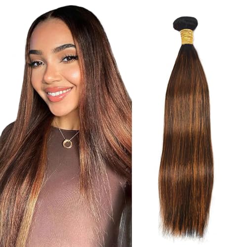 Zeslaerr P4/30 Highlight Brown Color Echthaar Perücke Bundles Human Hair Extensions 8A Grade Unprocessed Brazilian Virgin Menschliches Haar Straight Bundles No Weft Knotless For Women 12 Zoll von Zeslaerr