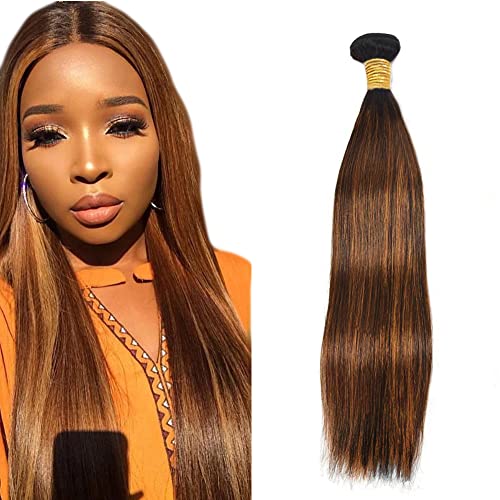 Zeslaerr P4/30 Highlight Brown Color Echthaar Perücke Bundles Human Hair Extensions 8A Grade Unprocessed Brazilian Virgin Menschliches Haar Straight Bundles No Weft Knotless For Women 24 Zoll von Zeslaerr