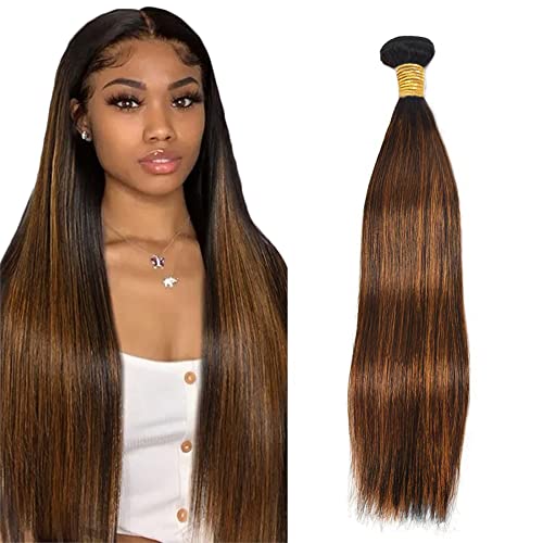 Zeslaerr P4/30 Highlight Brown Color Echthaar Perücke Bundles Human Hair Extensions 8A Grade Unprocessed Brazilian Virgin Menschliches Haar Straight Bundles No Weft Knotless For Women 32 Zoll von Zeslaerr