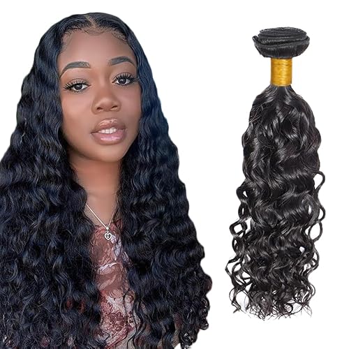 Zeslaerr Water Wave Bundles Human Hair Echthaar Extension 1B Natural Color Hair Bundles For Braiding 150% Density Brazilian Virgin No Tangle Human Hair For Women 1 Bundle 100g 28 Inch von Zeslaerr