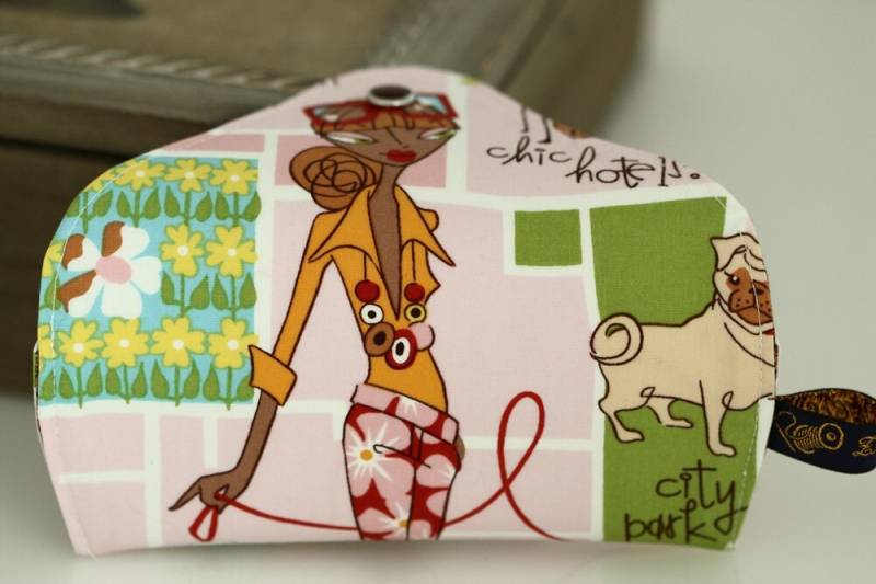 Lady & Dog Brillenetui Pink Multicolor Cotton Brillenetui von Zest4Colour