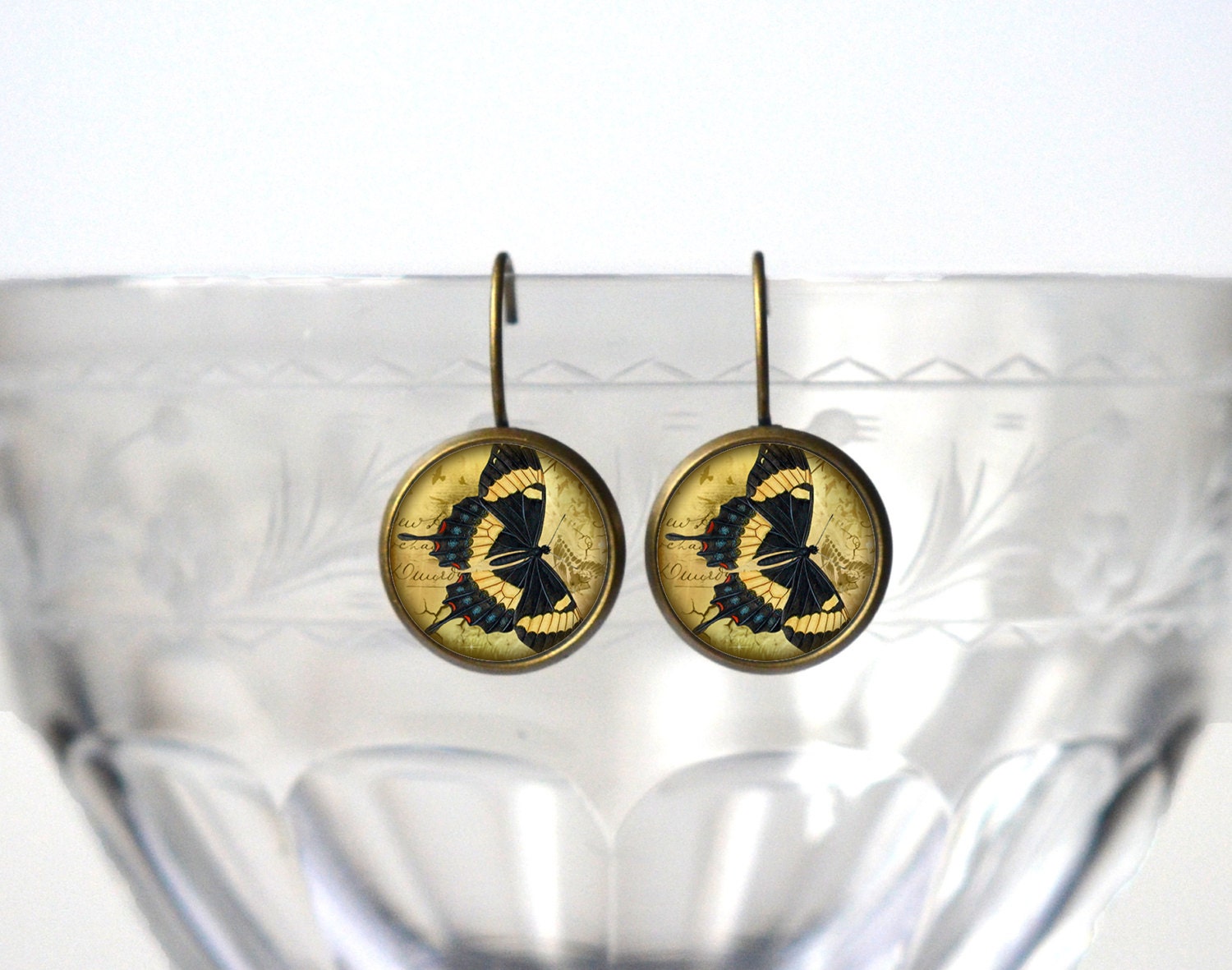 Schmetterling Ohrringe - Schmuck Tiger Geschenke Für Sie Schwarz Und Gelb von ZestGifts