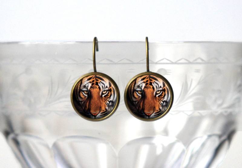 Tiger Jewery - Ohrringe Tier Schmuck 14 Mm Brisur Einzigartige Geschenkideen Für Sie von ZestGifts