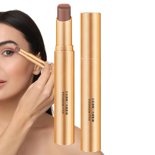Lidschattenstift – Eye Shadow Stick, Lidschatten | 3 Farben Farbverlauf Lidschatten Stift Sil Proof Pulver drei Farben Farbverlauf Lidschatten Stift Pulf Pulver Creme Lidschatten von Zestivra