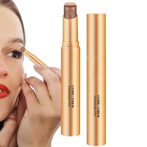 Lidschattenstift – Eye Shadow Stick, Lidschatten | 3 Farben Farbverlauf Lidschatten Stift Sil Proof Pulver drei Farben Farbverlauf Lidschatten Stift Pulf Pulver Creme Lidschatten von Zestivra