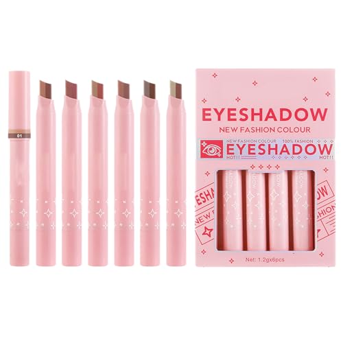 Make -up Lidschattenstift - wasserdichte cremige kosmetische Stick, einfache Mischung Augenfarbe | 6x Smudge Proof Formel lebendige Pigmenttöne, tragbares Augen -Make -up -Tool für Fachleute und den t von Zestivra