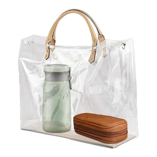 Zestivra Transparente Stadion-Tragetasche – wasserdichte Handtasche, transparenter Schulterriemen | großer Reise-Organizer, aus PVC, für Büroarbeit, Eingangsbereich, D., Se référer au descriptif von Zestivra