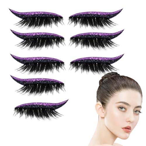 Zestivra Wimpern-Haarteil | Set mit 4 Paar Make-up-Aufkleber für Eyeliner | Schönheitspflege Aufkleber Eyeliner Make-up wasserfest Zuhause Ausflüge Täglich Fotografie von Zestivra