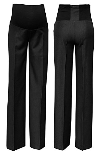 Zeta Ville Damen Umstands Bürohose Business-Hose elastischer Bund XS-4XL - 246c (Anthrazit Schwarz, 42) von Zeta Ville Fashion