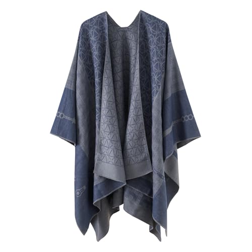 Zetieny Damen Poncho Schal Elegant Strick Decke Cape Retro Cardigan Herbst Winter Schals von Zetieny