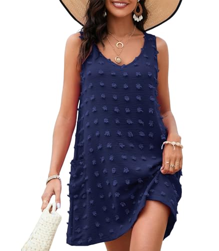 Zetieny Damen Strandkleid Sommer Bikini Cover Up Badeanzug Sommerkleider Leicht Strandponcho von Zetieny