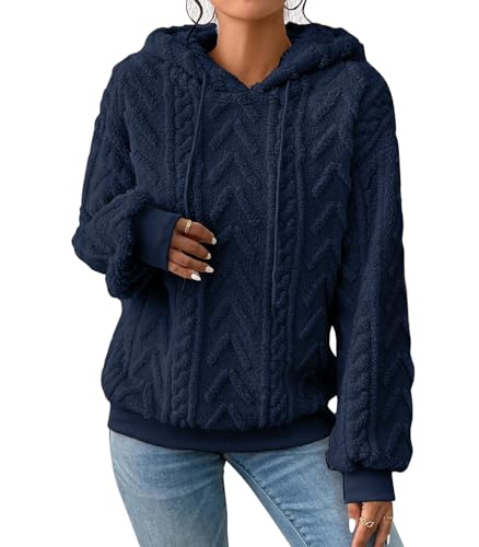 Zetieny Hoodie Damen Kapuzenpullover Warm Teddy Oversize Sweatshirt Winter Warm Oberteile Casual Fleecejacke von Zetieny