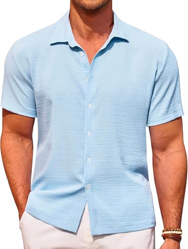Zetieny Herren Hemd Kurzarm Button Down Freizeithemden Regular Fit Hemden Sommer Strand Shirt Zetieny Herren Hemd Kurzarm Button Down Freizeithemden Regular Fit Hemden Sommer Strand Shirt von Zetieny