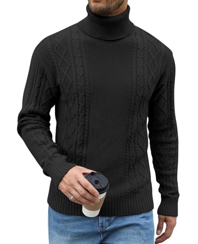 Zetieny Herren Pullover Rollkragenpullover Langarm Strickpullover Winterpullover Turtleneck Sweater Pulli Warm Slim fit von Zetieny
