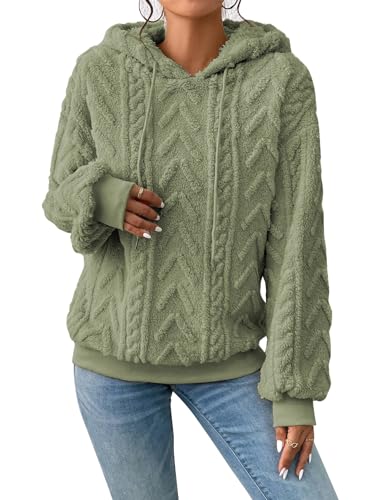 Zetieny Hoodie Damen Kapuzenpullover Warm Teddy Oversize Sweatshirt Winter Warm Oberteile Casual Fleecejacke von Zetieny