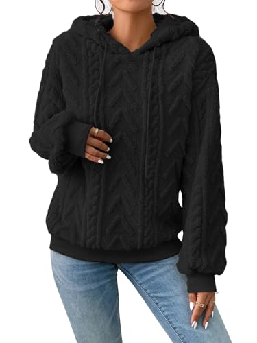 Zetieny Hoodie Damen Kapuzenpullover Warm Teddy Oversize Sweatshirt Winter Warm Oberteile Casual Fleecejacke von Zetieny
