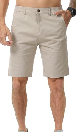 Zetieny Herren Kurze Hosen Slim-Fit Chino Shorts Kurz Baumwolle Bermuda Sommershorts Freizeitshorts mit Taschen von Zetieny