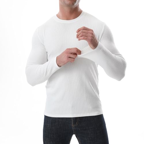 Zetieny Herren Pullover Winterpullover Rundhals Strickpullover Basic Langarm Sweater Regular fit Langarmshirt Männer Pullover von Zetieny