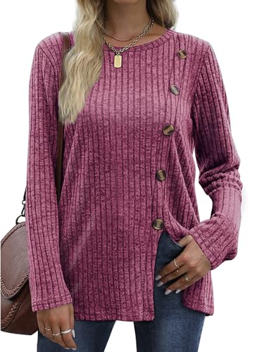 Zetieny Pullover für Damen Rundhals Langarmshirt Leichte Lässig Tunika Weiche Strickpullover Oberteile Tops Sweatshirts von Zetieny