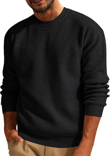 Zetieny Herren Pullover mit Rundhalsausschnitt Strickpullover Feinstrick Winterpullover Sweater Männer von Zetieny