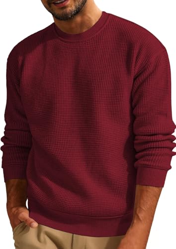 Zetieny Herren Pullover mit Rundhalsausschnitt Strickpullover Feinstrick Winterpullover Sweater Männer von Zetieny