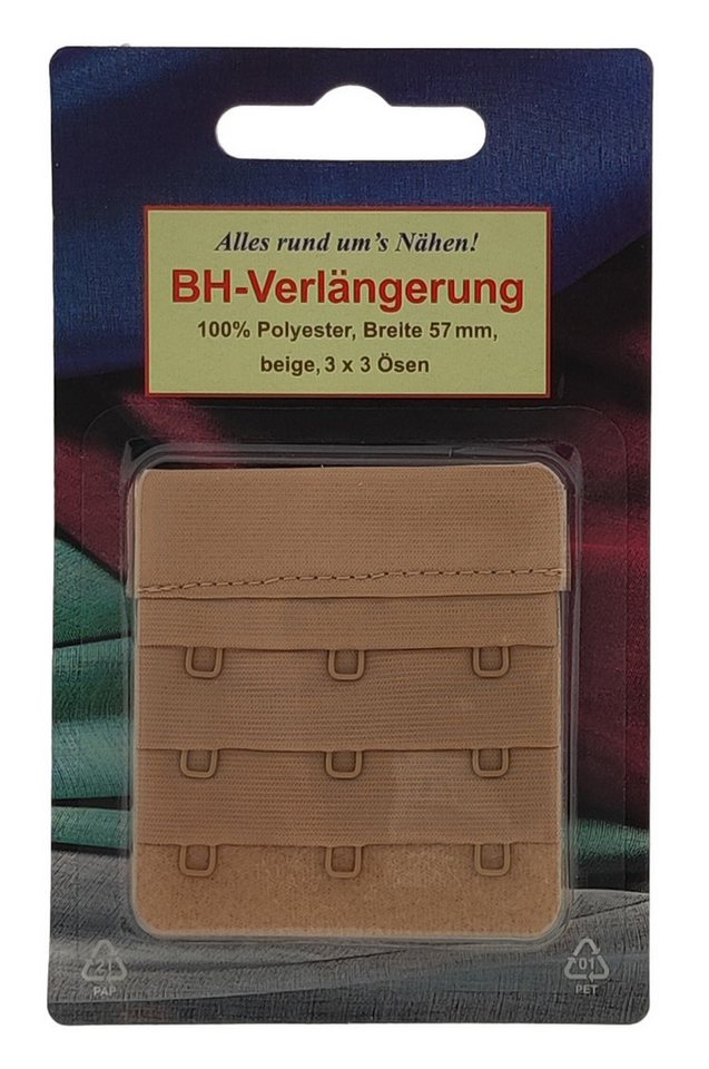 Zettl GmbH BH-Verlängerung 3-reihig, 57 mm beige (Stück, 1 St), BH-Verlängerung, BH-Extender, BH-Verlängerungsstück, BH-Erweiterung, B von Zettl GmbH