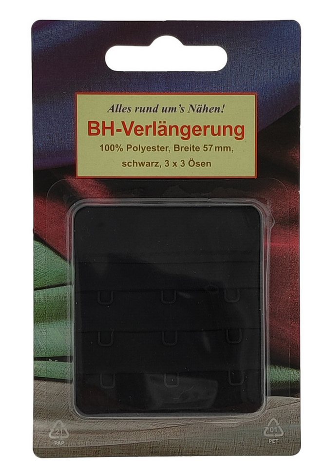 Zettl GmbH BH-Verlängerung 3-reihig, 57 mm schwarz (Stück, 1 St), BH-Verlängerung, BH-Extender, BH-Verlängerungsstück, BH-Erweiterung, B von Zettl GmbH