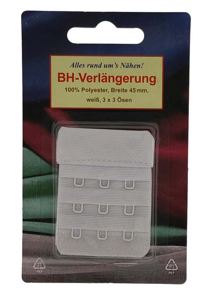Zettl GmbH BH-Verlängerung 3-reihig, 45 mm weiß (Stück, 1 St), BH-Verlängerung, BH-Extender, BH-Verlängerungsstück, BH-Erweiterung, B von Zettl GmbH