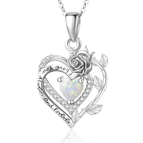 925 Silber Rose Halskette Damen Opal Kette Geschenk für Frau Freundin Jubiläum Schmuck Herz Anhänger Liebe Geschenk für sie 925 Silber Rose Halskette Damen Opal Kette Geschenk für Frau Freundin Jubiläum Schmuck Herz Anhänger Liebe Geschenk für sie von Zeuslia