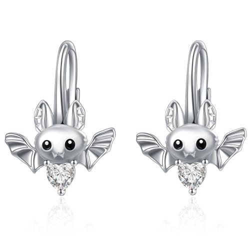 Fledermaus Ohrringe 925 Sterling Silber Tier Ohrringe Leverback Hoop Fledermaus Schmuck Geschenke für Damen von Zeuslia
