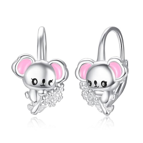 Koala Ohrringe 925 Sterling Silber Tier Ohrringe Leverback Hoop Koala Schmuck Geschenke für Damen von Zeuslia