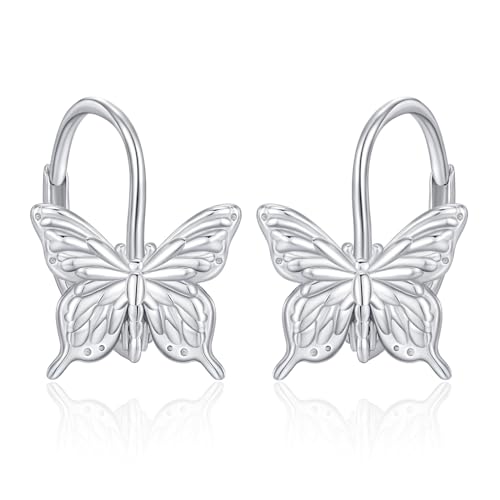 Schmetterling Ohrringe Damen Silber 925 Leverback Hoop Ohrringe Schmetterling Schmuck Geschenke von Zeuslia